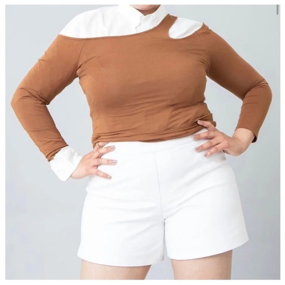 SPANX On The Go Polished 6” White Stretch High Rise Shorts Size XL NWT - Picture 3 of 16